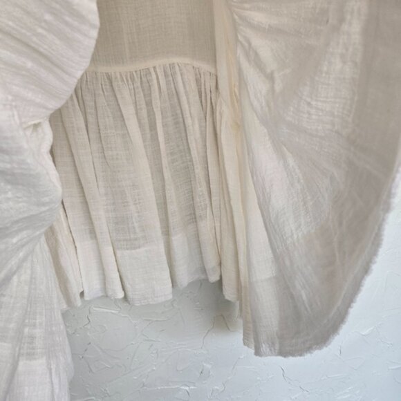 Free People Oversized Half Button Keeping It Cool Tunic Top, L - Picture 6 of 11